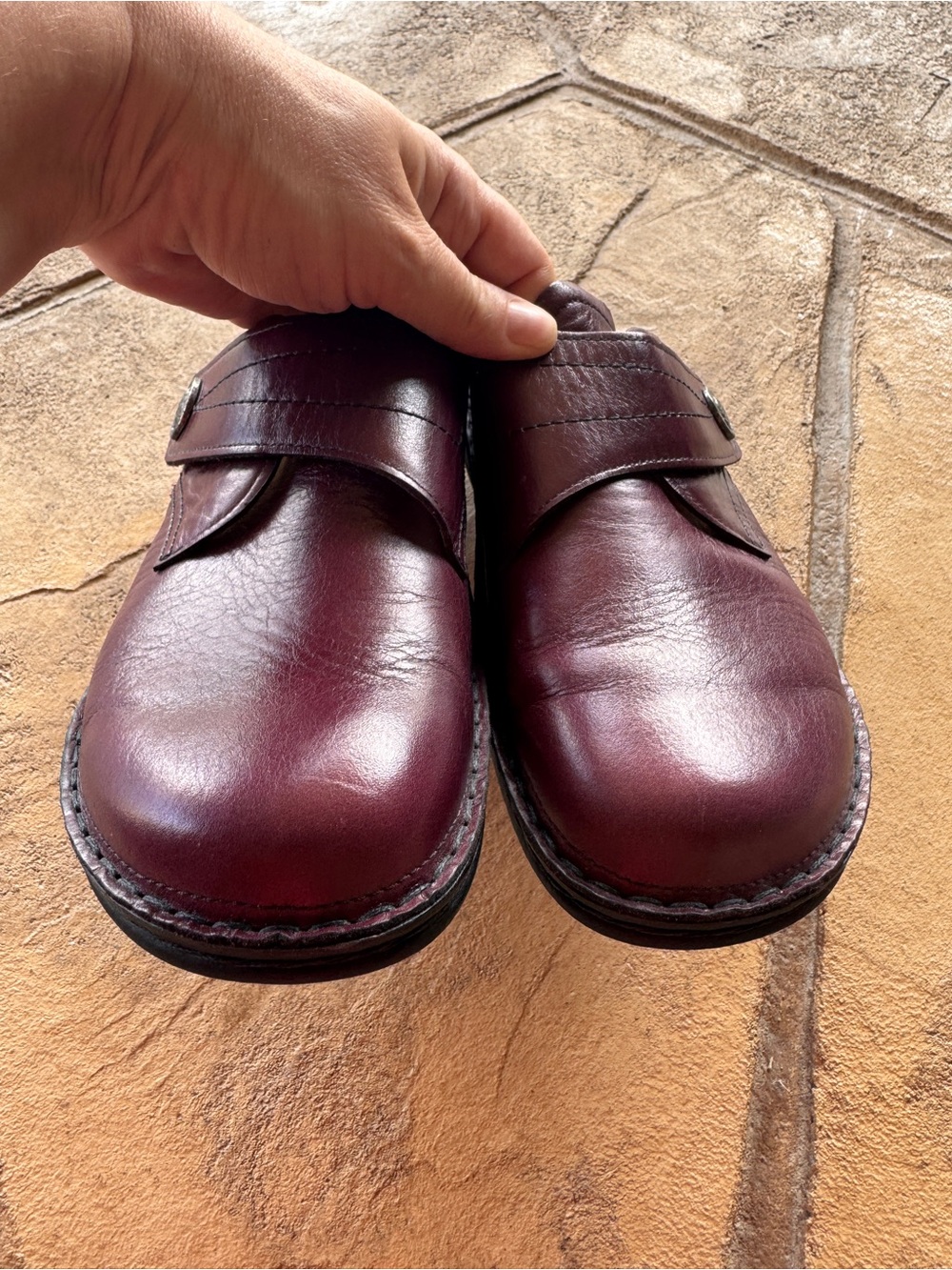 Finn Comfort SantaFe Soft Clogs Burgundy Leather Comfort Shoes EU 42 US 11 NWOB - Picture 5 of 11